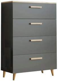 Antracytowa komoda na nóżkach D8-M14