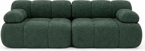 Sofa modułowa dwuosobowa, tkanina bukla Abriamo, Ciemnozielony, Selia