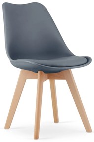 Ciemnoszare krzesło BALI MARK z bukowymi nogami