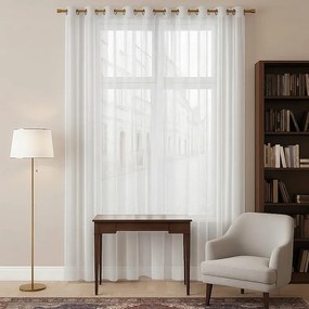 Firana gotowa Woal na przelotkach 200x250 biała nowoczesna