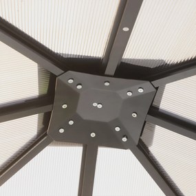 Outsunny Pawilon ogrodowy 3x3 m z poliwęglanowym dachem aluminiowa konstrukcja siatka przeciw owadom | Aosom PL