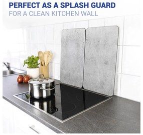 Zestaw 2 szarych szklanych płyt ochronnych na kuchenkę Wenko Universal