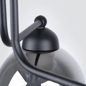 Czarna lampa sufitowa ze szklanym kloszem 54x54 cm Garten – Sollux