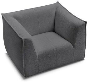 Ciemnoszary fotel z materiału bouclé Giorgia – Bobochic Paris