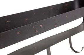 Metalowa półka do łazienki RAKKA 81x31 cm, czarna z patyną