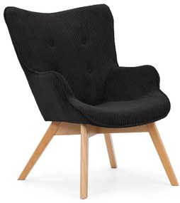 Czarny sztruksowy fotel Niko – Ropez