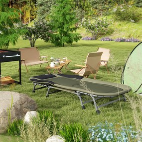 Outsunny Łóżko Polowe do Kempingu, 200 x 85 x 40-55 cm, Zielone