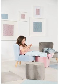 Jasnoniebieski aksamitny fotel dziecięcy Lil Sofa – Roba