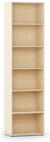Biblioteka INTEGRO, 2300 x 600 x 400 mm, 5 półek, buk