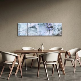 Obraz - Kwiatowy fresk na ceglanej ścianie (170x50 cm)