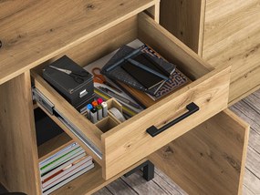 Biurko z szafką i szufladą Nevio 23, dąb artisan