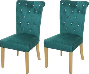 Krzesło do jadalni MCW-D22 (zestaw 2 sztuk),  ciemnozielony, nogi w kolorze złotym