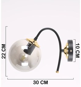 Czarno-szary kinkiet ø 15 cm Yoyo – Squid Lighting