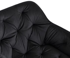 Fotel Młodzieżowy Obrotowy KONOR Czarny Ze Złotymi Nogami Welurowy Nowoczesny Glamour