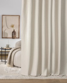 Zasłona na haczykach flex pojedynczych kolor beżowy tkanina strukturalna