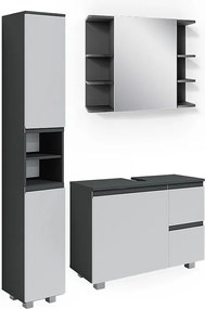 Zestaw mebli łazienkowych antracyt 80x33x60 j-shape