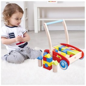 Tooky toy drewniany chodzik pchacz dla dzieci + klocki 23 el.