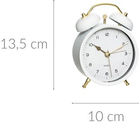 Zegarek budzik ze złotymi wskazówkami