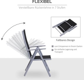 Outsunny 7-częściowy zestaw mebli ogrodowych aluminiowy stół i krzesła do ogrodu tarasu | Aosom PL