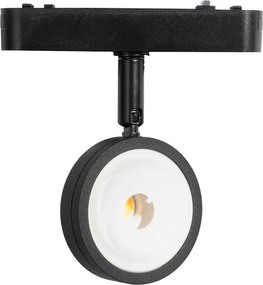 Nowoczesny czarny reflektor do systemu szynowego jednofazowego, z obrotową i przechyloną diodą LED - Magnetic Lance