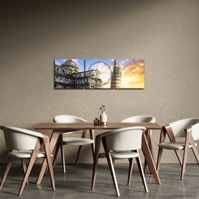 Obraz - Piza (z zegarem) (90x30 cm)