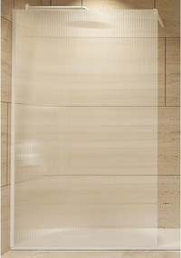 Stały panel prysznicowy Walk In | Szkło hartowane 6 mm, antykamień, Falisty | Wysokość 200 cm | Blanco Mate 100cm