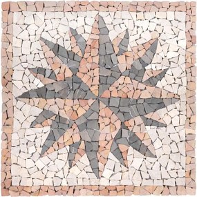 Mozaika marmurowa, motyw Róża Wiatrów, 90 x 90 cm