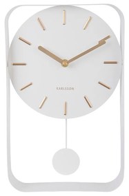 Karlsson KA5796WH Designerski zegar ścienny  z wahadłem, 33 cm
