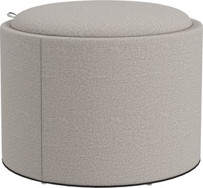 HOMCOM Pufa tapicerowana, wygląd lnu, ukryte miejsce do przechowywania, odwracane wieczko, 56cm x 56 cm x 42 cm, Jasnoszary + Naturalny