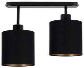 Lampa sufitowa czarna dwupunktowy spot z czarnymi abażurami C-3306SC-S
