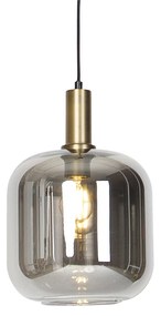 Inteligentna lampa wisząca czarna ze złotem i dymionym szkłem w tym Wifi G95 - ZuzannaDesignerski Oswietlenie wewnetrzne