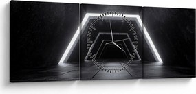 Obraz - Futurystyczny tunel (z zegarem) (90x30 cm)