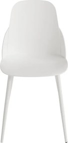Komplet 2 nowoczesnych białych krzeseł "Solinea" z polipropylenu z metalową ramą cm 44x51 82h
