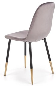 Krzesło tapicerowane K379 VELVET szare HALMAR