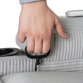Fotel masujący z funkcją rozkładania Box, szary sztruks