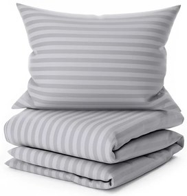 PrzytulneMieszkanie.pl PrzytulneMieszkanie.pl Hotelowa pościel z mikrofibry JASMINE jasnoszara - pasek 2 cm, hotelowa kieszeń Rozmiar pościeli: 70 x 90 cm | 140 x 220 cm
