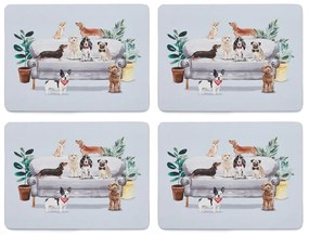 Zestaw 4 korkowych mat stołowych 21.5x29 cm Cooksmart ® Curious Dogs