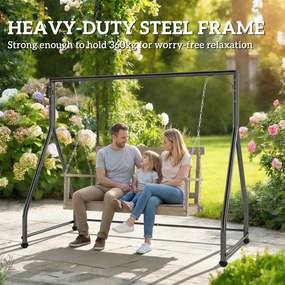 Outsunny Stojak na huśtawkę, wszechstronna konstrukcja do huśtawek dwu- i trzyosobowych lub wiszących koszy, czarny | Aosom PL