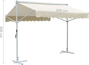 Kremowe rozkładane zadaszenie ogrodowe P8-Z09