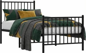 Czarne metalowe łózko pojedyncze 80x200 cm R1-B38