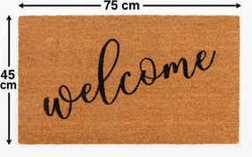 Wycieraczka kokosowa 45x75 cm naturalna stylowa welcome antypoślizgowa guma