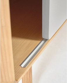 Szaro-naturalna szafka pod TV w dekorze jesionu 180x41x42 cm Anielle – Kave Home