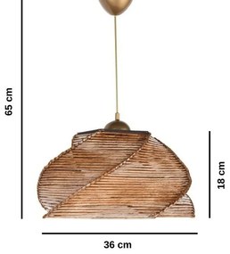 Żyrandol wiszący Pentagone - Antiquation, brązowy
