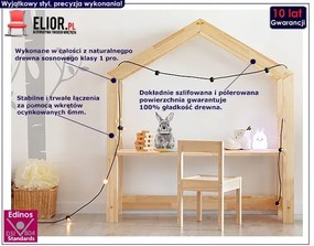 Drewniane biurko domek dla przedszkolaka, dla 6 latka P8-R02
