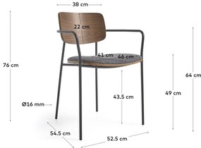 Szaro-brązowe krzesło Maureen – Kave Home