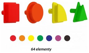 Masterkidz zestaw kołeczki w kształcie figur geometrycznych 64szt do tablic stem