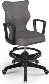 Młodzieżowe krzesło do biurka Norm Black rozmiar 6 (159-188 cm) z podnóżkiem