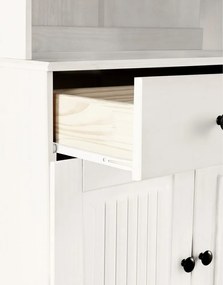 Biała witryna z litego drewna sosnowego 181x34 cm Mille – Støraa