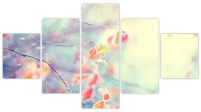 Obraz - Listki w lodzie (125x70 cm)