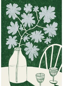 Plakat 30x40 cm Blue Flowers &amp; Red Wine – Anouk van Cleef – The Poster Club